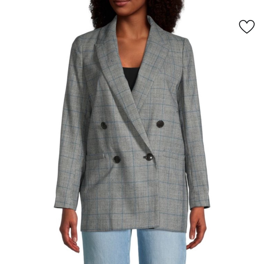 Madewell Caldwell Double-Breasted Plaid Blazer